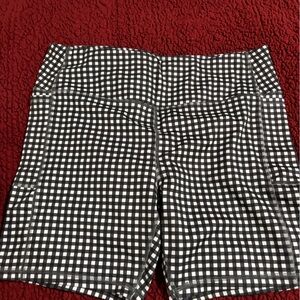 Athletic Works Black and White Plaid Women Shorts